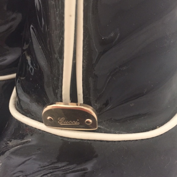 GUCCI Patent Peep Toe Booties! - Picture 2 of 3