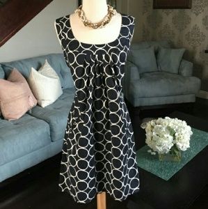 **final price** Trina Turk navy and white dress