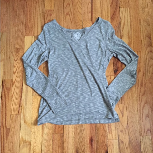 SO Tops - Gray Marled Long Sleeve Tee L