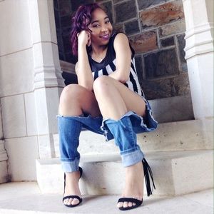 Dramatically Ripped Boyfriend Jeans