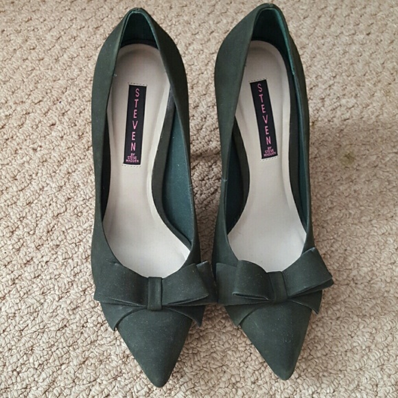 Dark Green bow heels