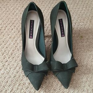 Dark Green bow heels