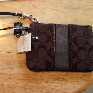 Authentic Coach Brown Wristlet Brand New With Tag