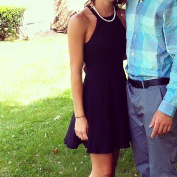 Express black fit and flare dress