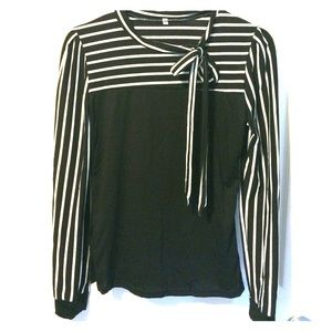 Black and White Long Sleeve Top
