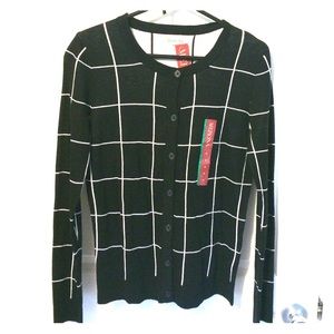 Long Sleeve Windowpane Cardigan