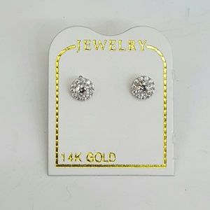 14k white gold 5mm stud earrings