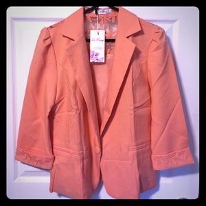 Peach 3/4 Sleeve Blazer
