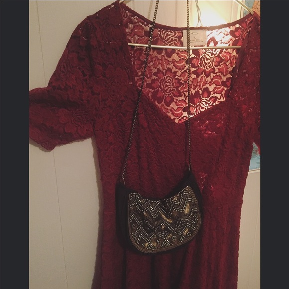 Urban Outfitters Dresses & Skirts - Pins and Needles Burgundy Lace Dress