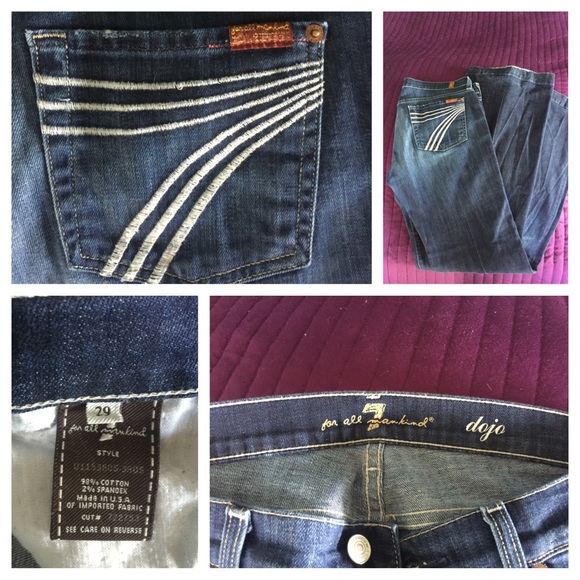 7 for all mankind, dark wash, dojo, size 29