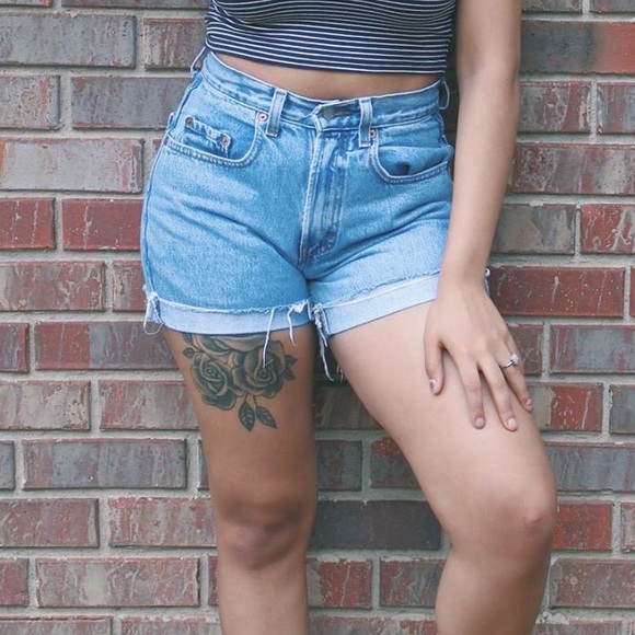 High-Waist Denim Vintage Shorts