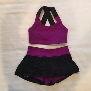 Lulu lemon yoga-sport bra, skirt w built-in shorts