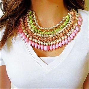 Bohemian style bib necklace