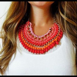 Bohemian style bib necklace