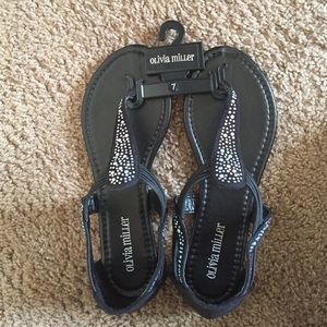 DO NOT BUY!! Reserved. Black Bedazzled Sandals