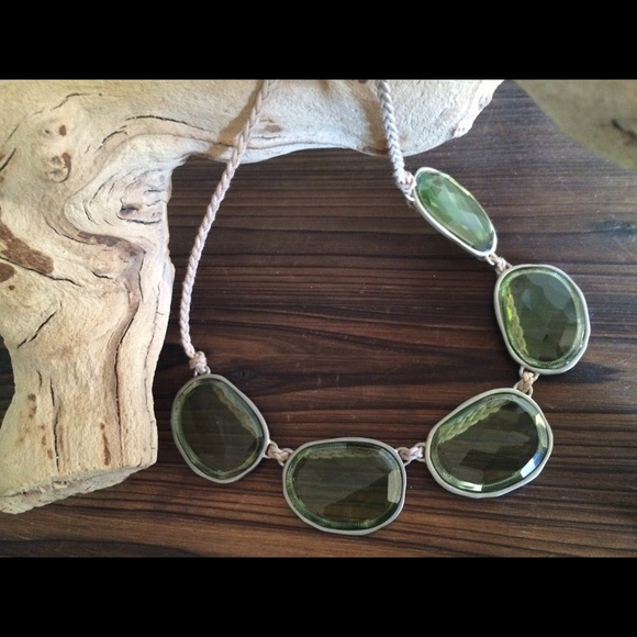 Coldwater Creek Green Giant Statement Necklace
