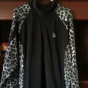Leopard print zip up