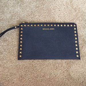 Michael Kors Zippered Clutch with Studs