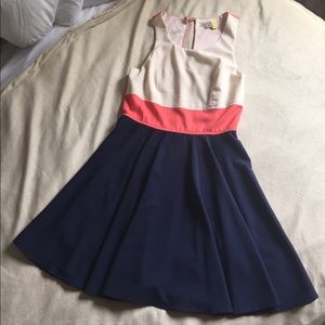 Pink Navy and Cream Dress