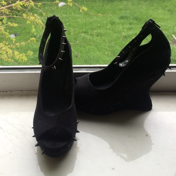 FRN Suede Black Spike Heels