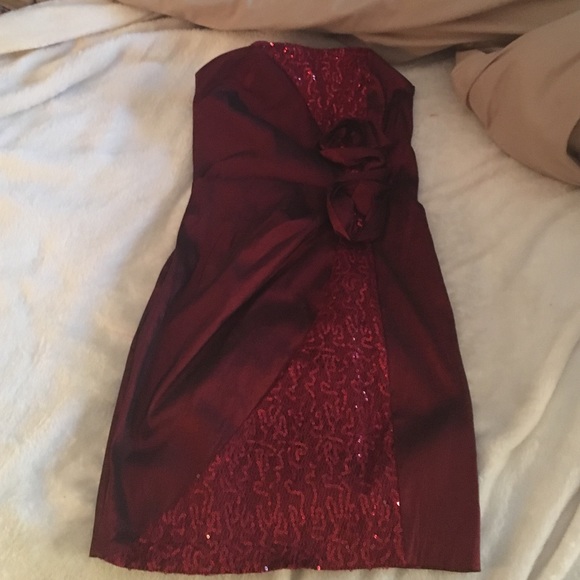Red semi formal cocktail dress