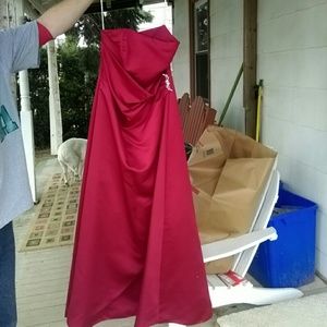 A-line red prom dress- Davids Bridal