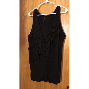 Black Ruffle Tank Top