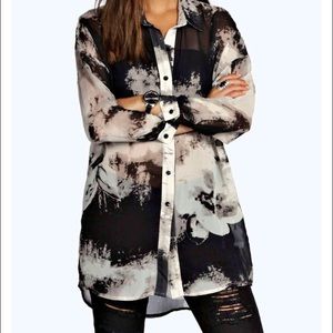 Monochrome print woven shirt