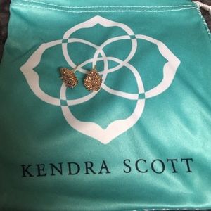 Kendra Scott rose gold drusy studs.