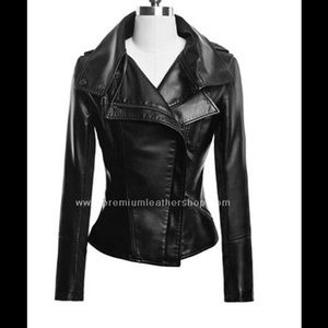 Women's biker leather jacket style 77F