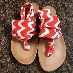 Cloth Strap Orange Sandals