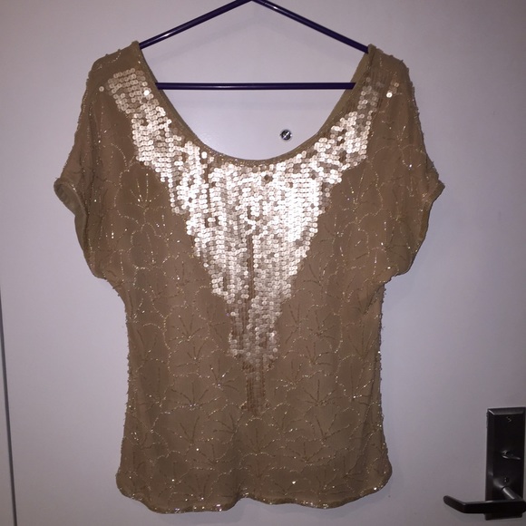 Beyond Vintage Hand Beaded Dolman Sleeve Blouse