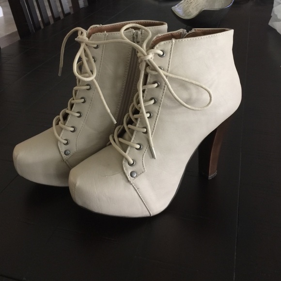 Charlotte Russe Shoes - Lace up heeled booties / tie up heels