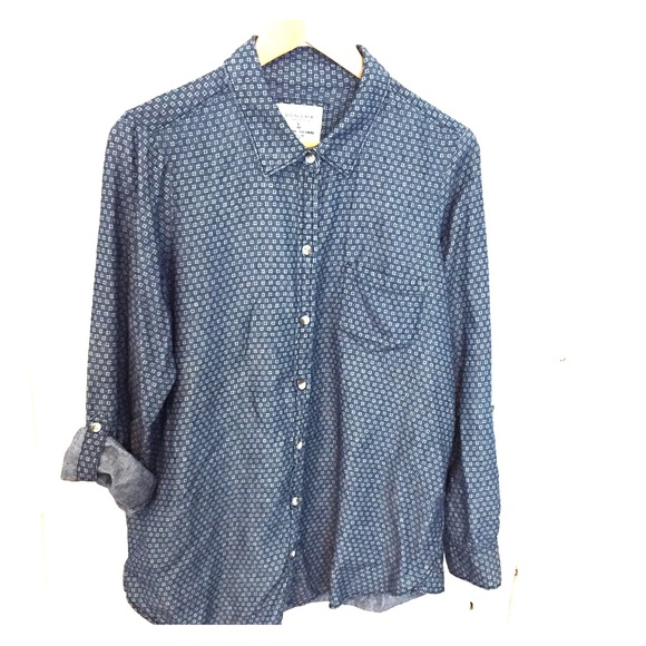 Sonoma Blue Flowered Button Down
