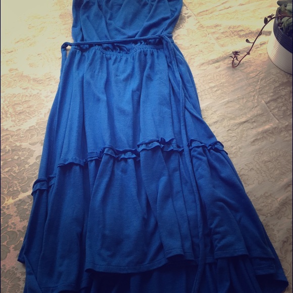 Royal blue halter dress. S/M SO comfy! Price drop! - Picture 1 of 3