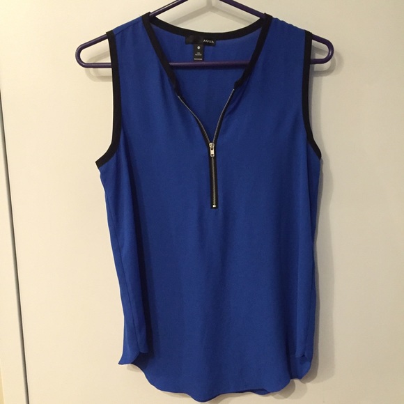 Bloomingdales' Aqua Sheer Sleeveless Blouse