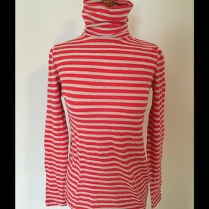 J. Crew Striped Tissue Turtleneck, S