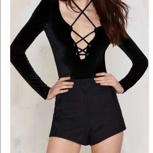 Nasty Gal Love Lockdown Velvet Bodysuit