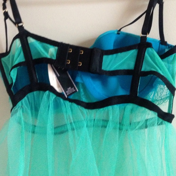 Aqua Chantilly Lace Babydoll. Final price. - Picture 4 of 4