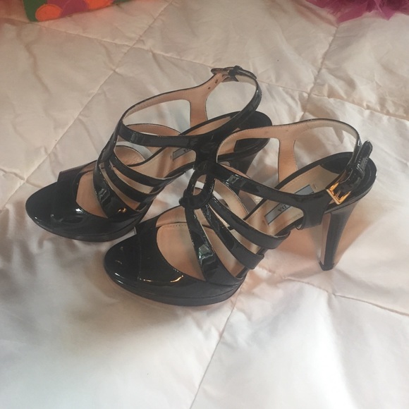 Stunning black patent leather heels.