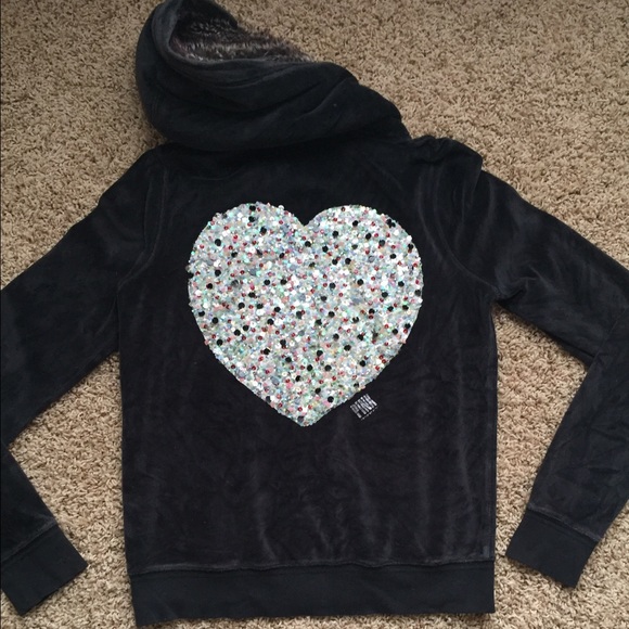 Victoria's Secret Jackets & Blazers - Victoria secret bling fur zip up hoodie