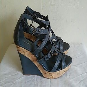Cork heel wedges NWOT