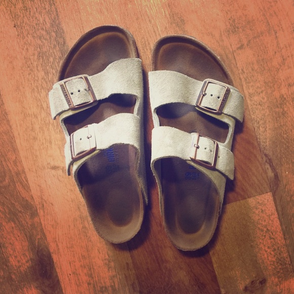 Arizona Soft Footbed Taupe Suede Birkenstocks