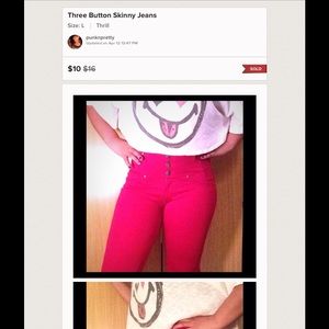 RESERVED Three button skinny jeans