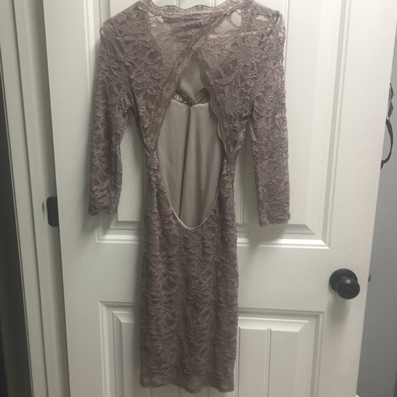 Tan lace dress