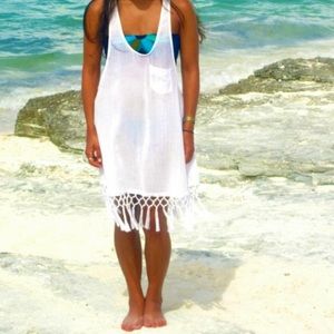 White VS tassel cover up🐠