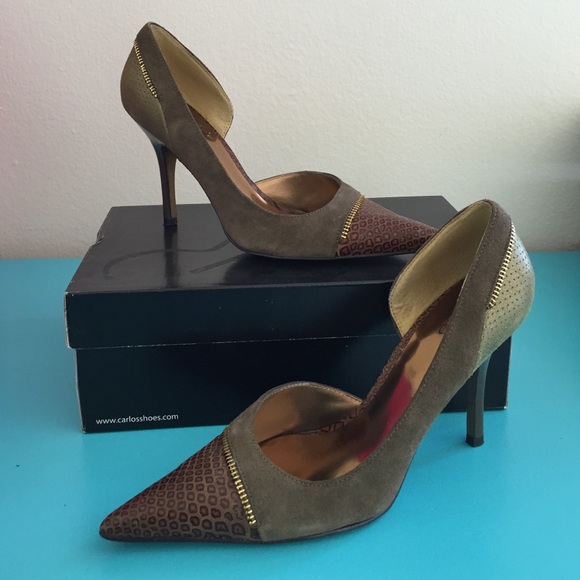 Carlos Santana leather and suede pump