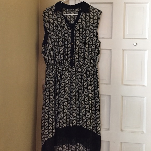 High low dress with collar, plus size 2x