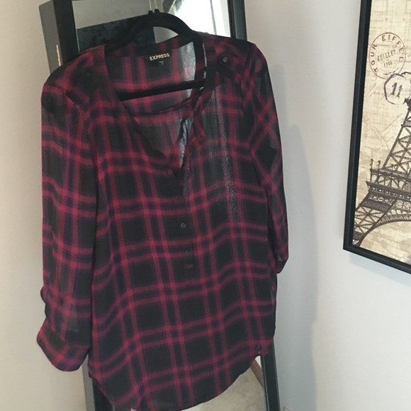 Express plaid top