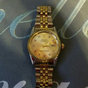 Luxury inspired two tone watch